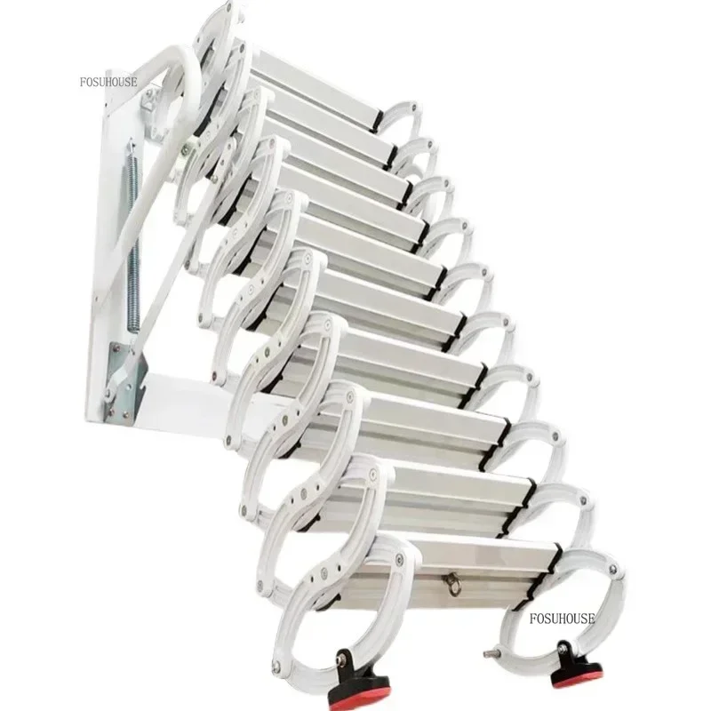 알루미늄 합금 벽걸이형 숨김식 소방용 사다리 다락방 텔레스코픽 사다리 가정용..