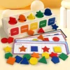 Toys Color&Shape Sorting Learning Matching Box for Baby Toddlers 1-3 Year Old,B 2