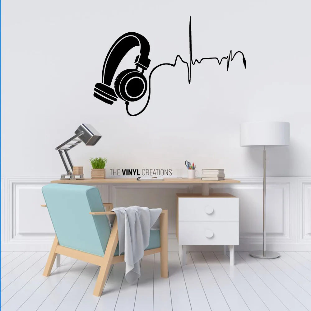 Fun Earphone Wall Decal Art Vinyl Sticker