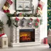 42" Fireplace TV Stand with 23'' Freestanding Electric Fireplace Heater, Remote Control, Adjustable 3D Realistic Flame Level 1