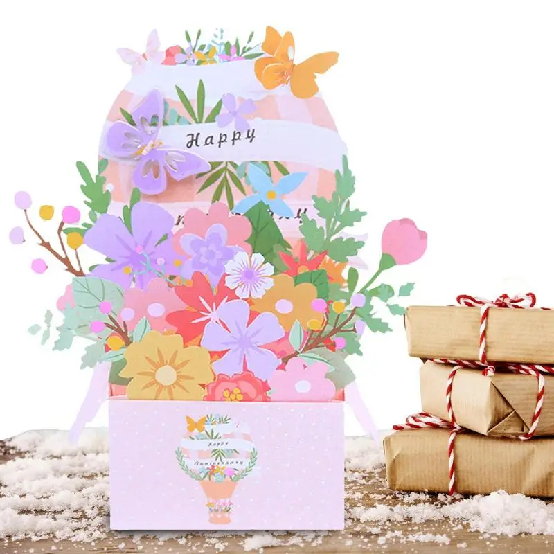 

Paper Cards Flowers Bouquet 3D Up Greeting Cards Handmade Flower Bouquet Cards For Valentines Day Wedding Anniversary Birthday