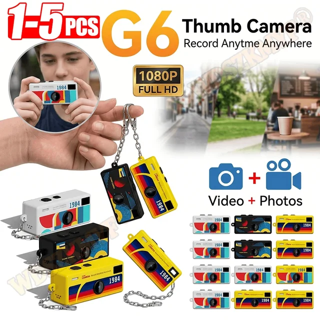 G6 Thumb Keychain Camera 0.96 Inch Retro Mini Action Cameras 1080P Very Small Camcorder Audio Video Recorder Support Memory Card 1