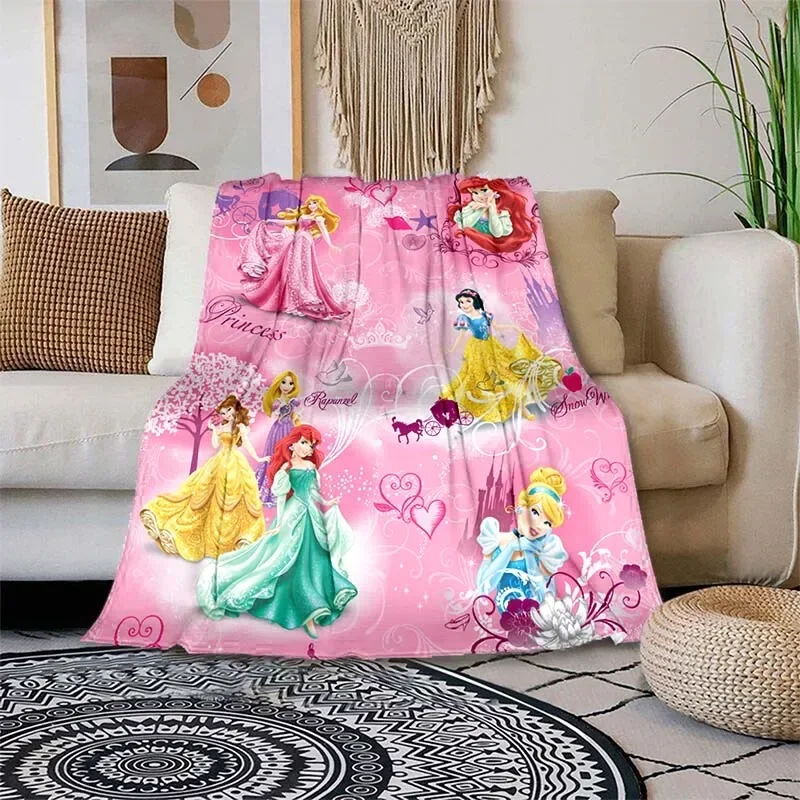 thumbnail image 1 of Manta ligera con estampado de princesas de Disney para sala de estar, dormitorio, habitación de niños, manta cálida, regalo de Navidad, 1 of 5