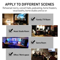 แผ่นโฟมอะคูสติกสำหรับสตูดิโอ 12 ชิ้น ขนาด 30x30x2.5 ซม. แผ่นดูดซับเสียง ความหนาแน่นสูง สำหรับกันเสียง พร้อมเทปกาว 4