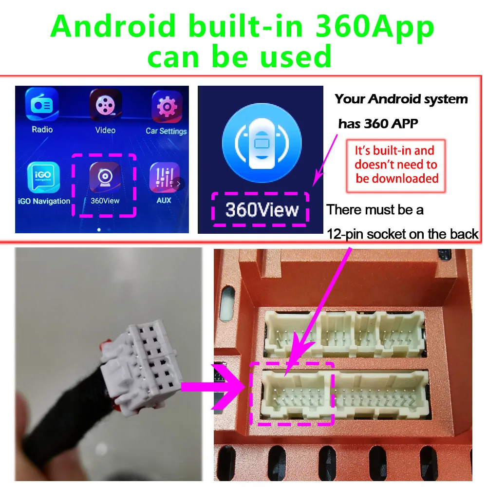 360 Panoramic Camera 360 Degree Camera For Car Android multimedia system with built-in 360 function