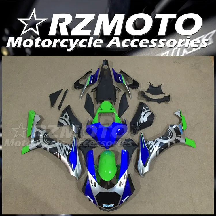 

4Gifts New ABS Motorcycle Bike Fairings Kit Fit for YAMAHA YZF - R1 R1m 2015 2016 2017 2018 15 16 17 18 Bodywork Set Blue Green