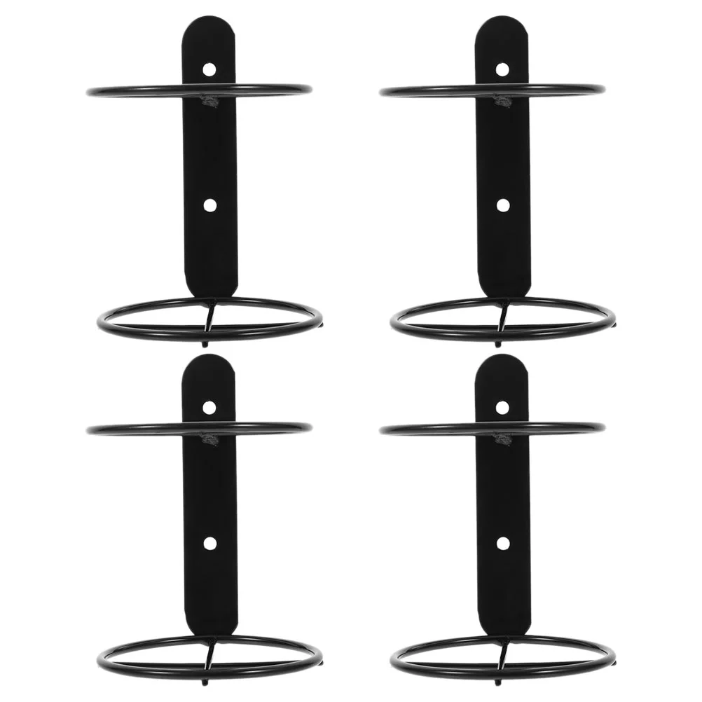 

4 Pcs Bottles Wall Mounted Rack Racks Hanging Glass Shelf Display Stand Single Holder Toddler