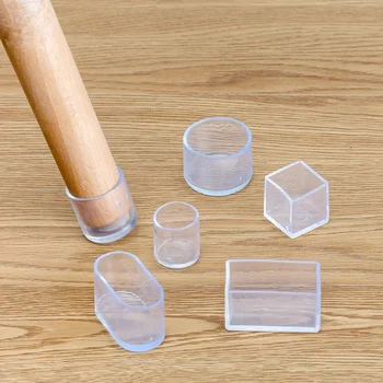 4-12Pcs Chair Leg Caps Protector Rubber Round Square Floor Table Foot Cover Socks Pipe Plugs Furniture Leveling Feet Home Decor