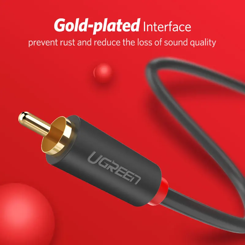 Ugreen-Aux ̺ 2 RCA 2RCA Hi-Fi ׷ ̾ 2m 6.5ft, Ȩ þ HDTV  100/50 ǽ  ̺,  