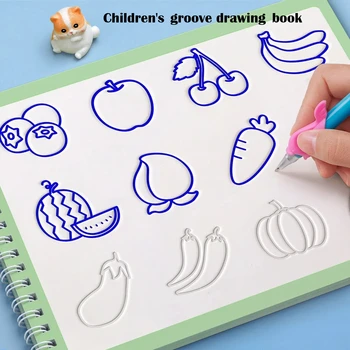 Quaderno Magico per Bambini con Linee Guida, Libro di Disegno per Asilo Nido, 3-8 Anni, Pratica di Base per il Disegno dei Bambini