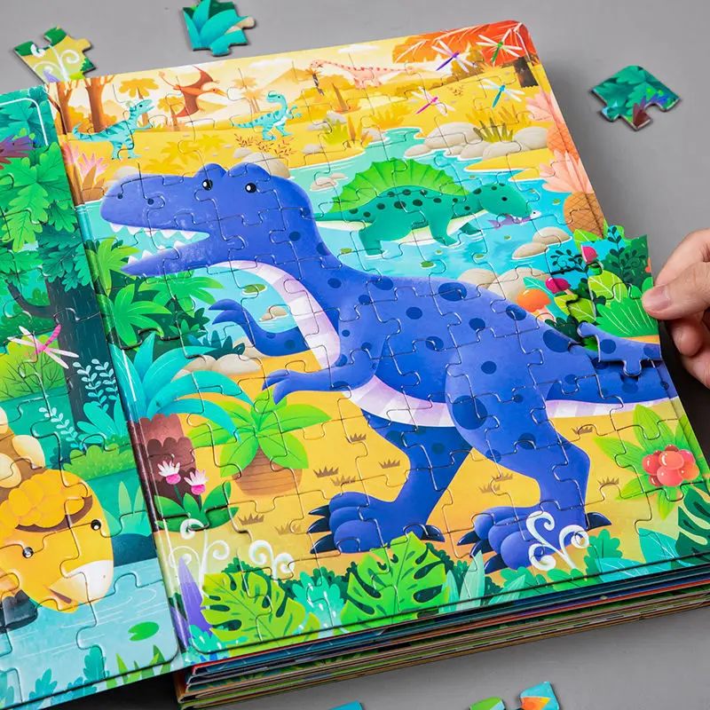 A4 Large Size Children's Dinosaur Books Large Puzzle Early