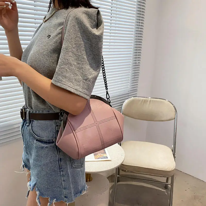 New Shell Bags Female Shoulder Bags Fashion Leisure Trend Commuter Retro Chain Bag Advanced Sewing Thread Women's Crossbody