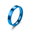 4mm Simplicity Flat Stainless Steel Rings Japanese Korean Fashion Glossy Titanium Steel Finger Rings Youth Boy Girl Jewelry Gift 4