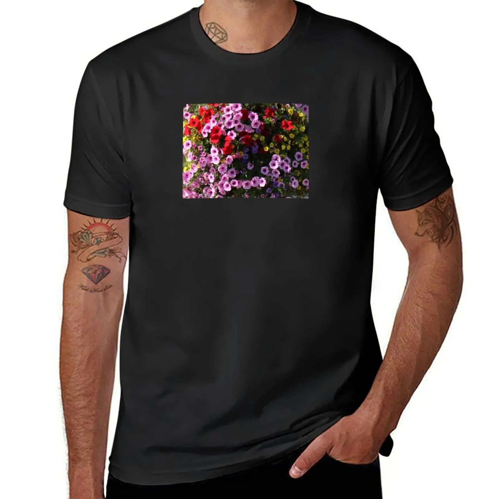 

Spring Flowers T-Shirt korean fashion tees sports fans Short sleeve tee fitted t shirts for men