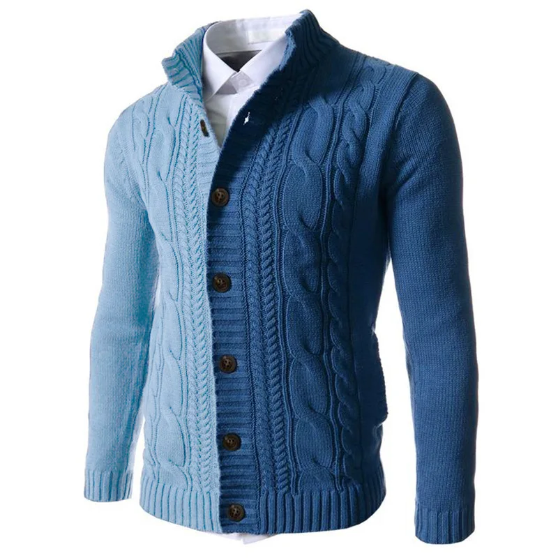 Men's Sweater Cardigan Autumn And Winter New Fashion Trend Color Design Casual Large Size Cardigan