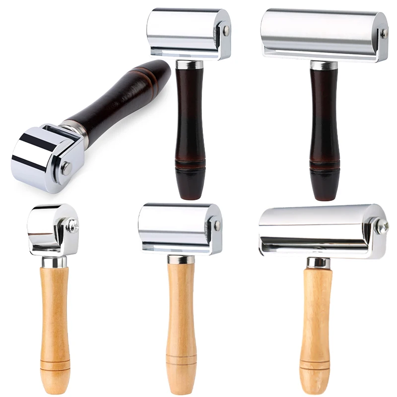 

MUSIE Professional 26/60/100mm Leather Glue Edged Roller Laminating Roller Wooden Hand Pushing Roller Leather Craft DIY Tool