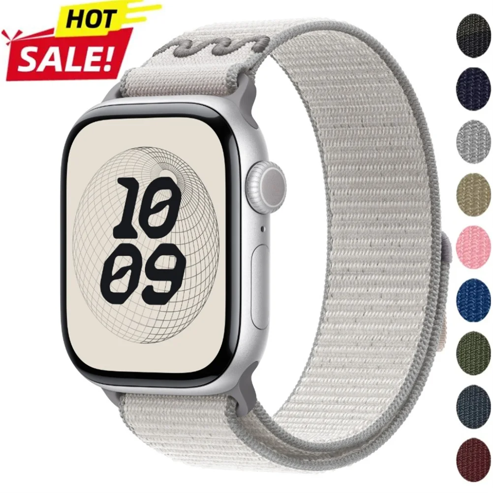 애플 워치 밴드용 나일론 스트랩 49/45mm 44mm 41mm 40mm 46mm 루프 팔찌 iWatch 시리즈 11 10 9 8 7 6 5 Se 울트라 1-3 스트랩