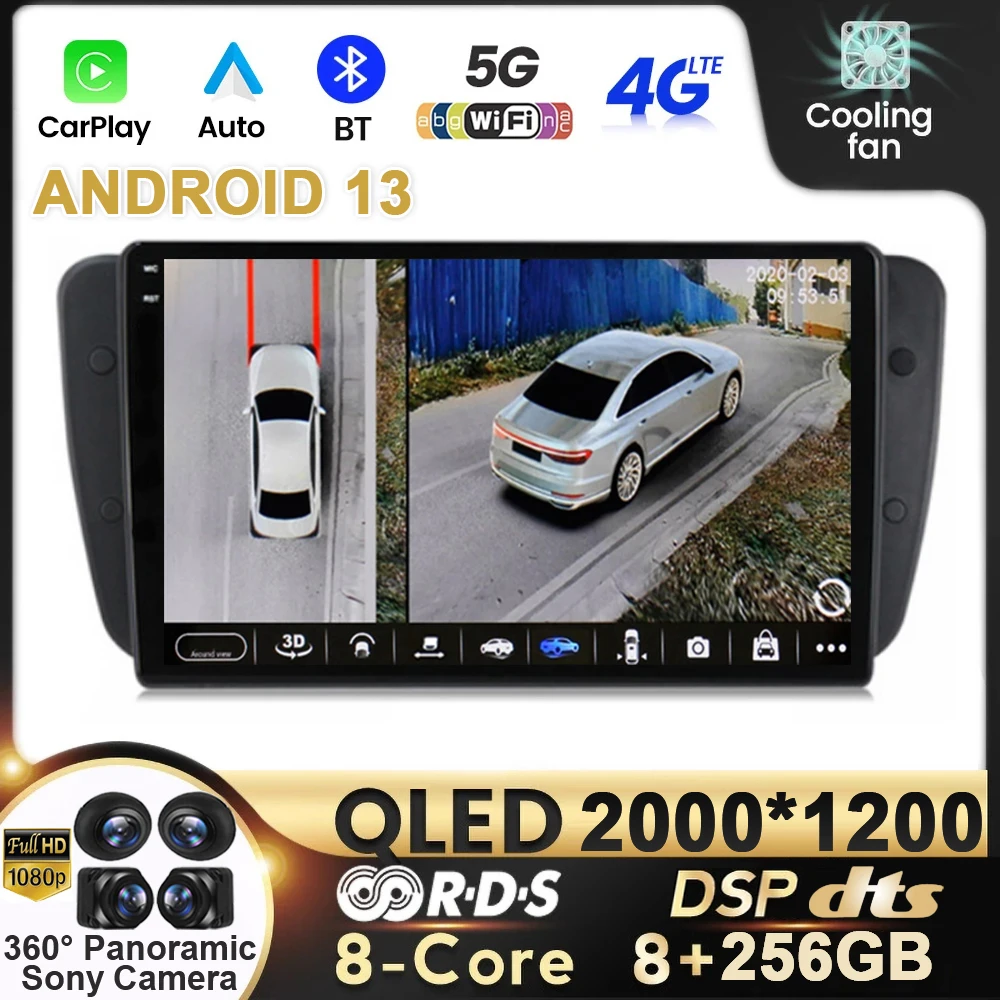 

Android13 For Seat Ibiza 6j 2009 - 2013 2010 Carplay Car Multimedia GPS 2din autoradio 2 din Auto Radio QLED DSP BT WFI 4G Video