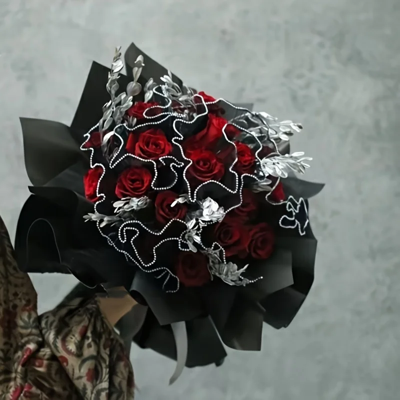 1pc Valentine's Day Pleated Wavy Bouquet Wrapping Flower Wrapping Mesh, Cuttable Wavy Yarn Decoration Florist Supplies