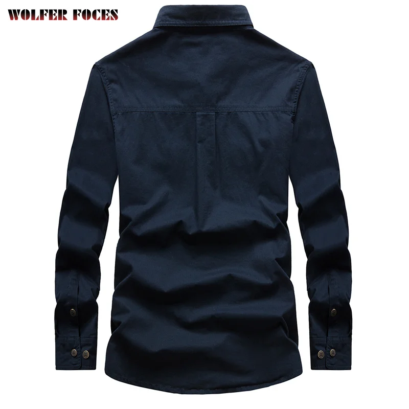 Men's Cotton Long-sleeved Shirt Autumn New Style Men's Business Casual Loose Large Size Fashion Tooling Shirt