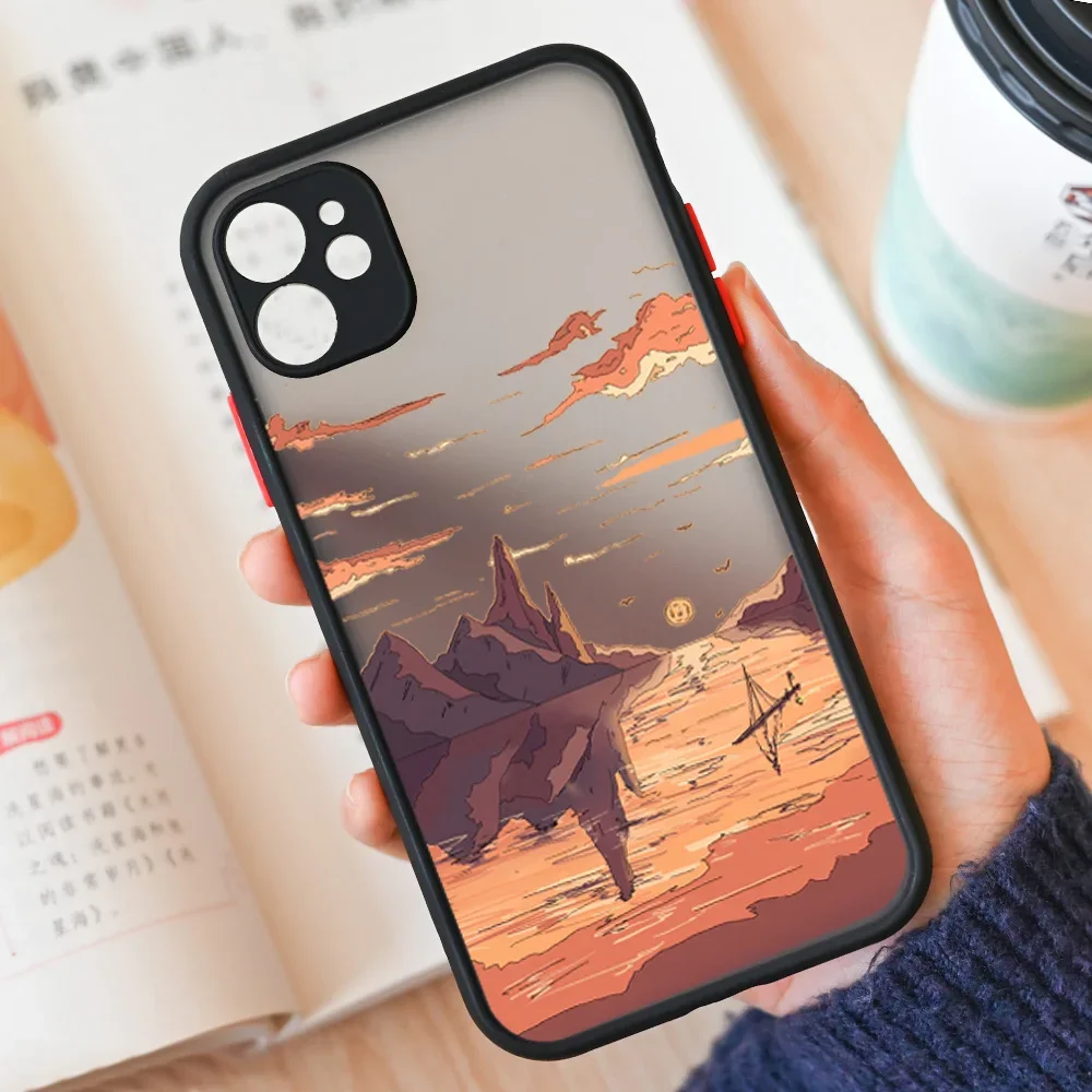 Anime Landscape Hard Matte Phone Case | Scenic Design Protective Cover