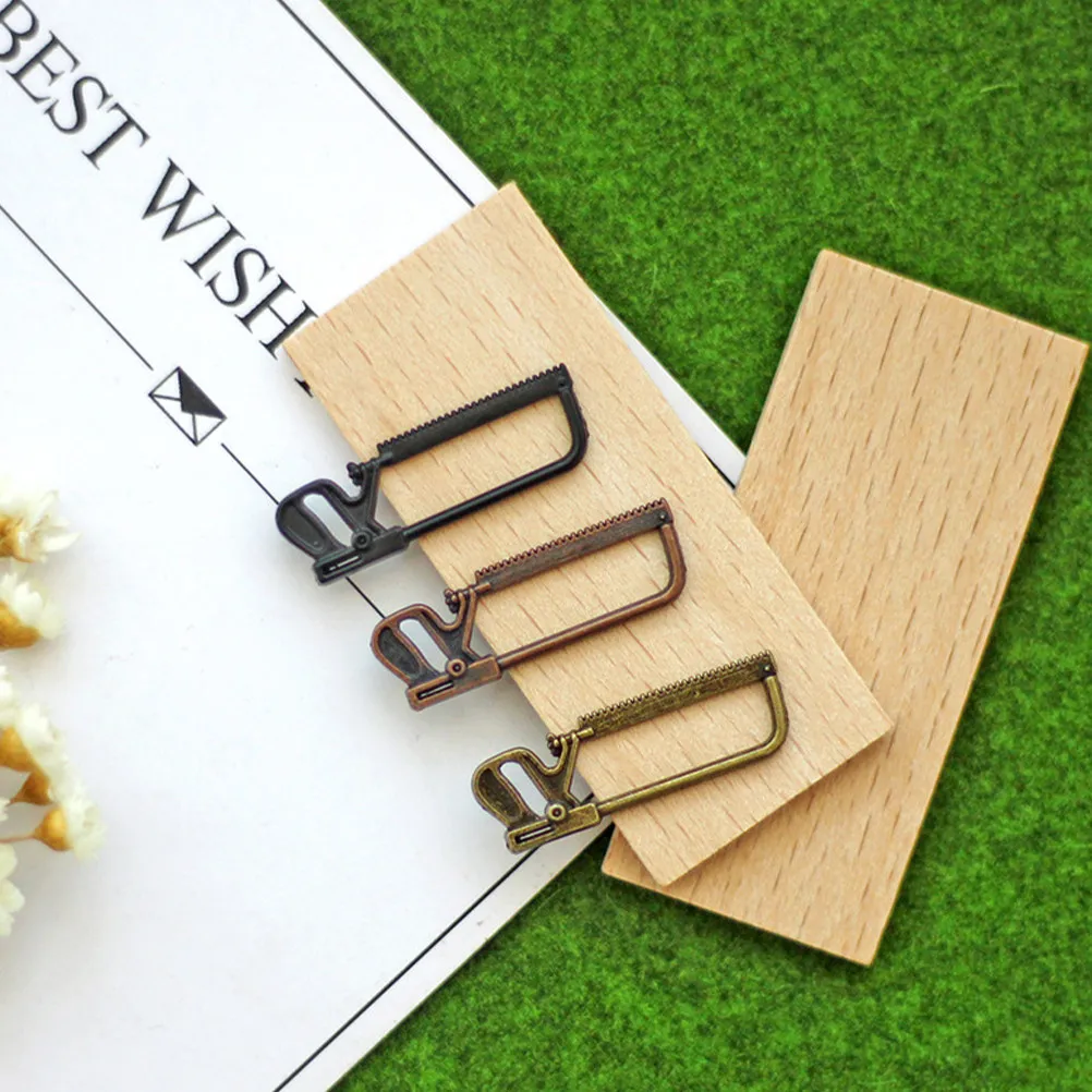 3Pcs 미니 합금 톱 모델 세련된 현실적인 마이크로 풍경 액세서리 탁상 장식 식물 냄비 장식품 요정 정원 장면