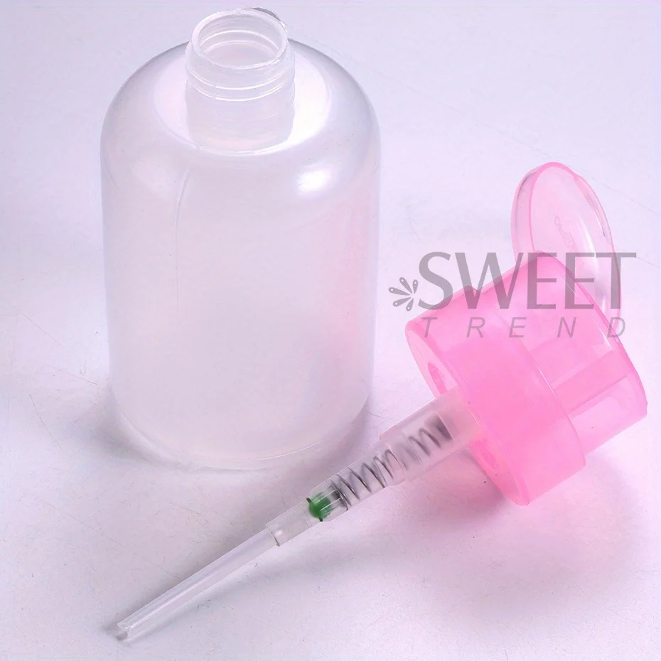 100/200ml Empty Press Pump Dispenser Plastic Lockable Leak-proof Nails Polish Remover Pressed Bottle Makeup Tools Liquid Storage 6