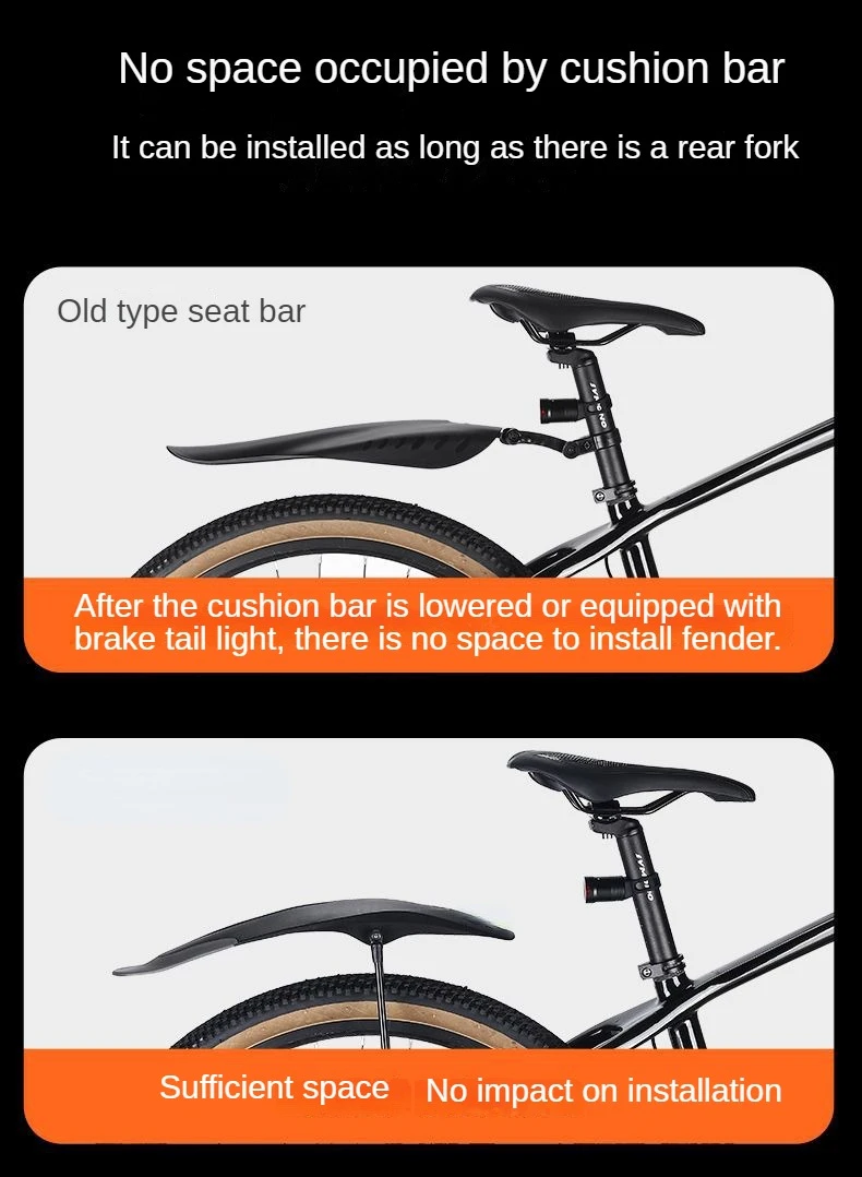 Description Picture 5 of itemBicycle Fenders Mountain Bike Mudguard 26-29Inch Front Rear Tire Wheel MTB Bike Guard Fender Quick Release Protector Mud Guards
