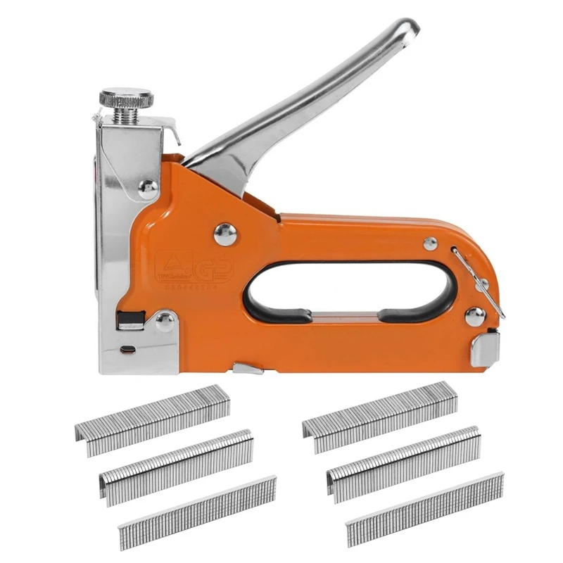 3 in 1 Stapler Nail Gun Staple Gun Nailer Upholstery Fix Furniture Tool Wood Frame Stapler Stainless Steel Hand Tool 600pcs Nail hog ring plier tool cage tongs ring plier tool and 600pcs m clips staple chicken mesh cage wire fencing caged clamp dropshipping