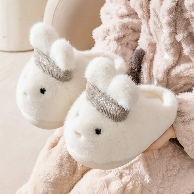 

0480, пушистые тапочки кролика для пар, жену, мужу, зимние сланцы, женские пушистые белые зимние шлепанцы для пола, 43