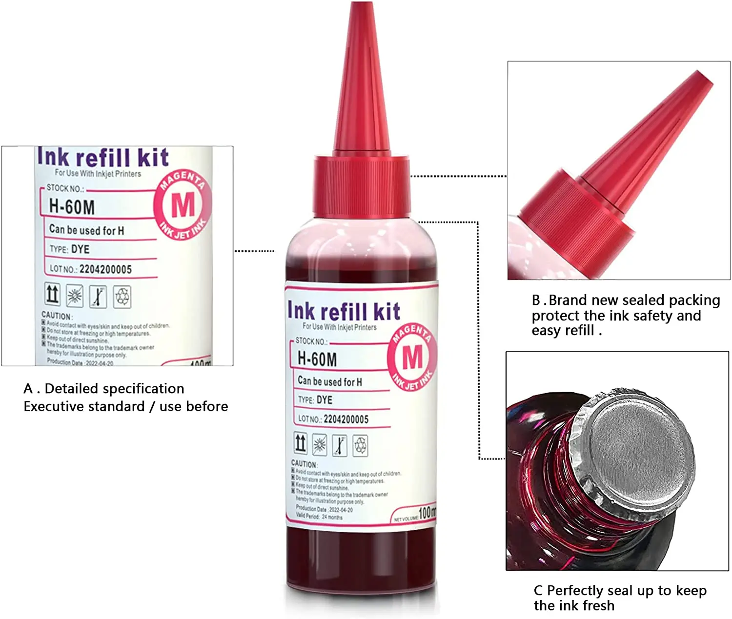 400ML PG540 PG-540XL Refill Dye Ink Canon PIXMA MG3250 MG3255 MG3550 MG4100 MG4150 MG4200 MG4250 PG 540 CL541