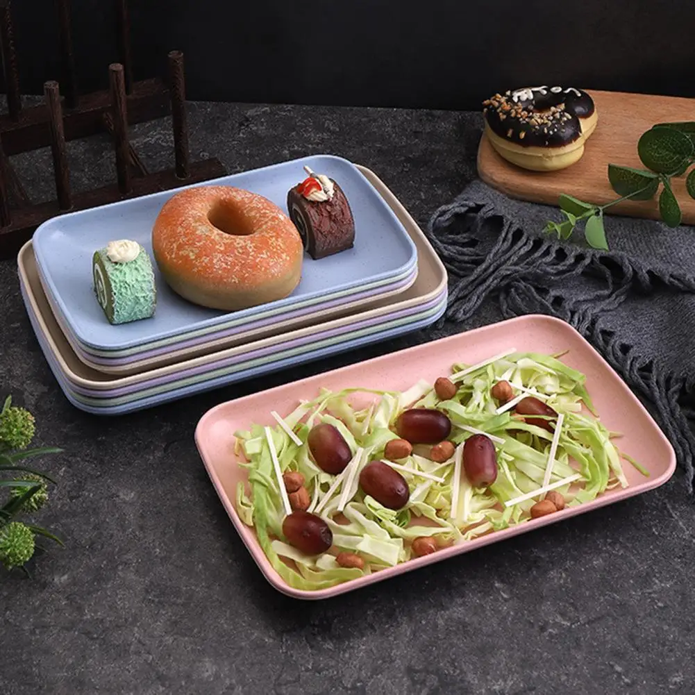 Long Lasting Great Rectangle Spit Bone Dish Fruit Snack Small Plate Plastic Serving Plate Food Grade for Restaurant