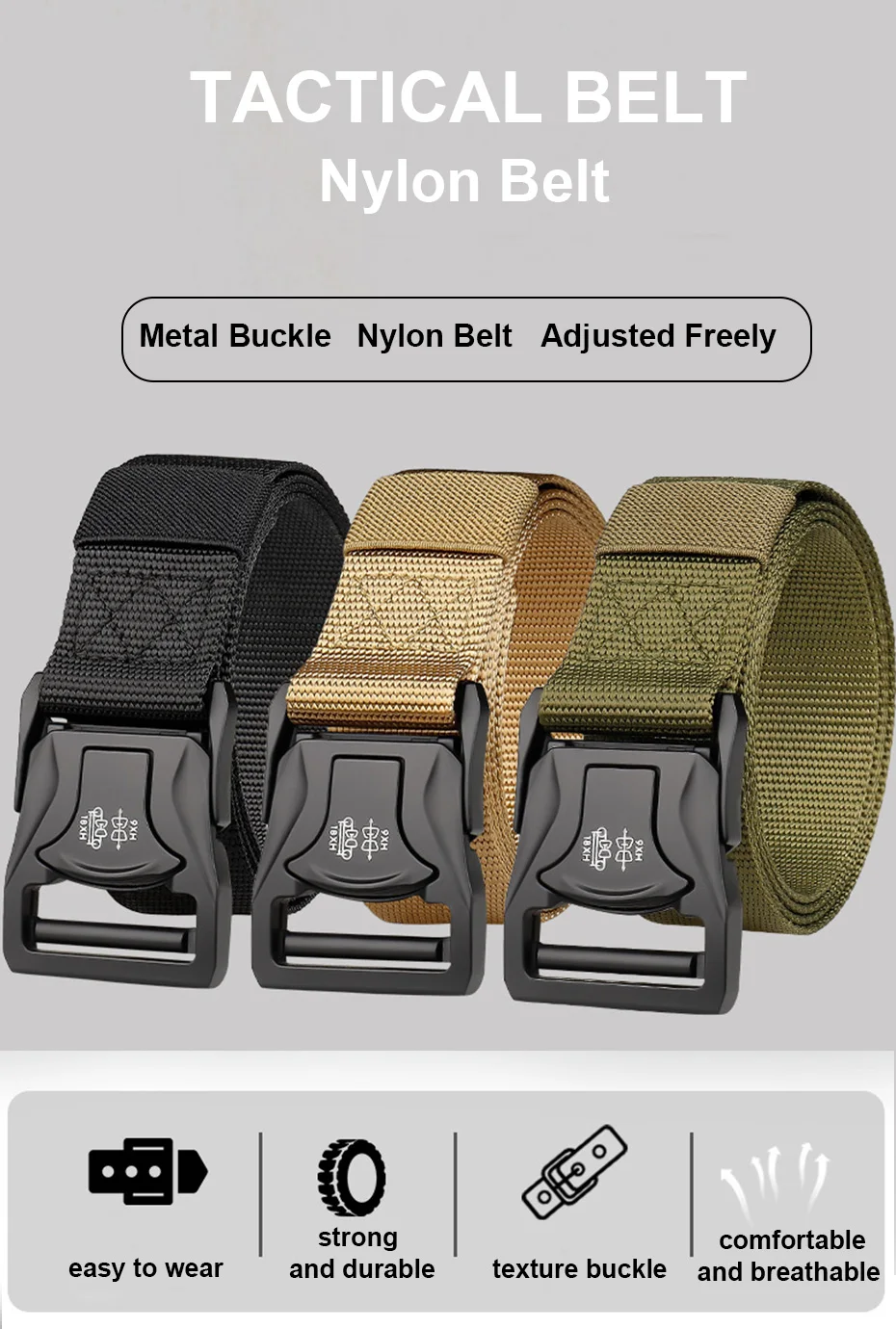 Maikun Gürtel für Männer Militärische Ausrüstung Echtem Taktische Gürtel Quick Release Magnetische Schnalle Outdoor Jagd Bund Sport – Detail 2