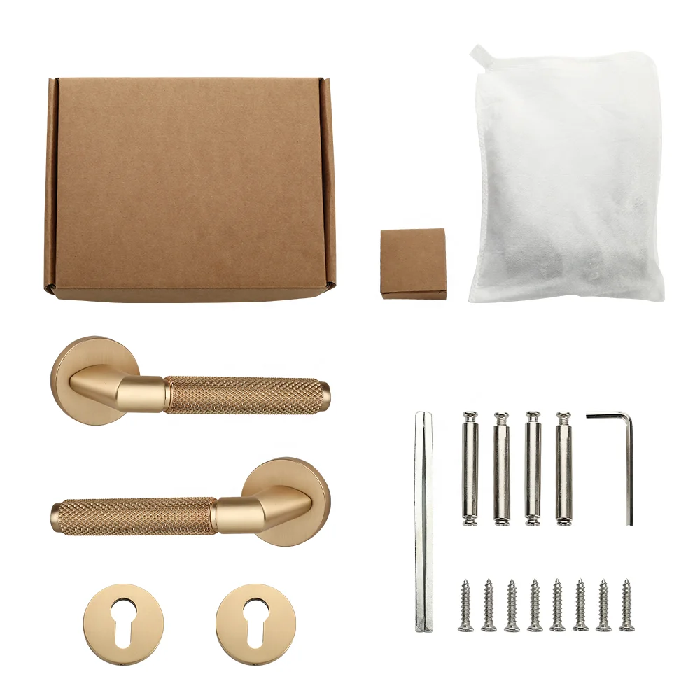 Viladepot Privacy Door Handle Knurled Handle Lever Bedroom Bathroom Passage Door Lock Without Lock Cylinder
