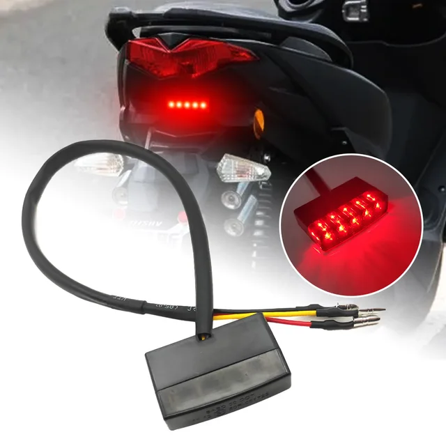 Motorcycle Rear Brake Light Mini 11/5LED Tail Stop Light Lamp for Dirt bike Motorbike License Plate Light Decorative Lamp