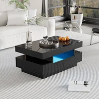 Table basse Table basse rectangulaire Table de salon Table basse rectangulaire moderne haute brillance Table à thé rangement salon 3