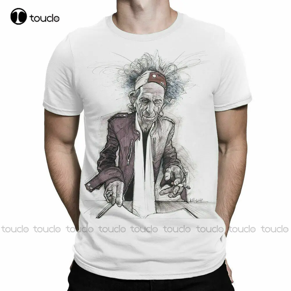 

Keith Richards Art T-Shirt Mens Womens All Sizes Funny Black Cotton Tee Gift Men Grandma Shirt Fashion Tshirt Summer Streetwear