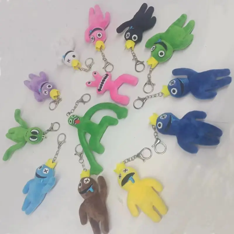 새로운 레인보우 프렌즈 플러시 장난감 열쇠 고리 인형, 어린이 장난감 애니메이션 Peluche 열쇠 고리 홀더 자동차 가방 액세서리 선물