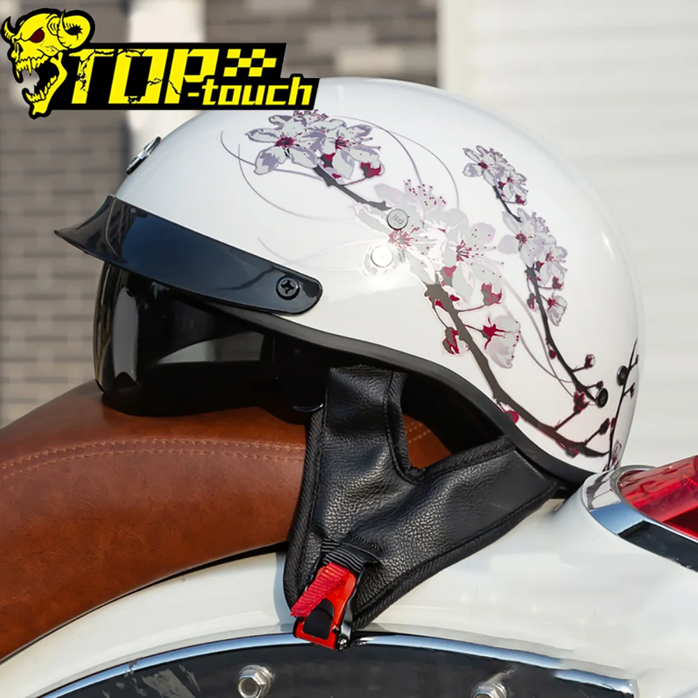

Шлем Casco Moto, Ретро стиль, четыре сезона, мотоциклетный шлем, велосипедный, летний, винтажный, немецкий, с открытым лицом, шлем, автомобильный стиль, в горошек