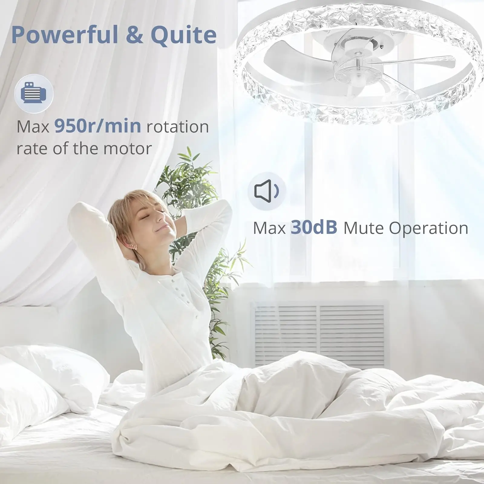Modern LED Ceiling Fan Lamp Remote Control Smart Fan Lighting For Living Room Bedroom Restaurant Home Interior Light