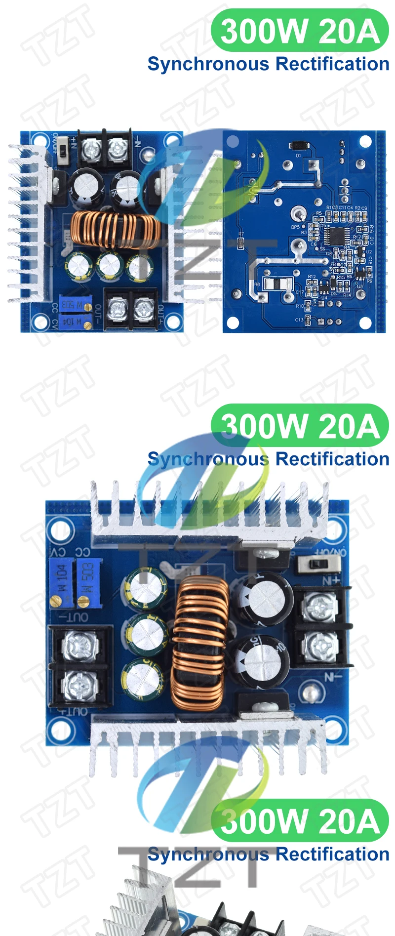 300W 20A DC-DC Buck Converter Step Down Modul Konstantstrom LED Treiber Power Step Down Spannung Modul Elektrolytkondensator – Detail 4