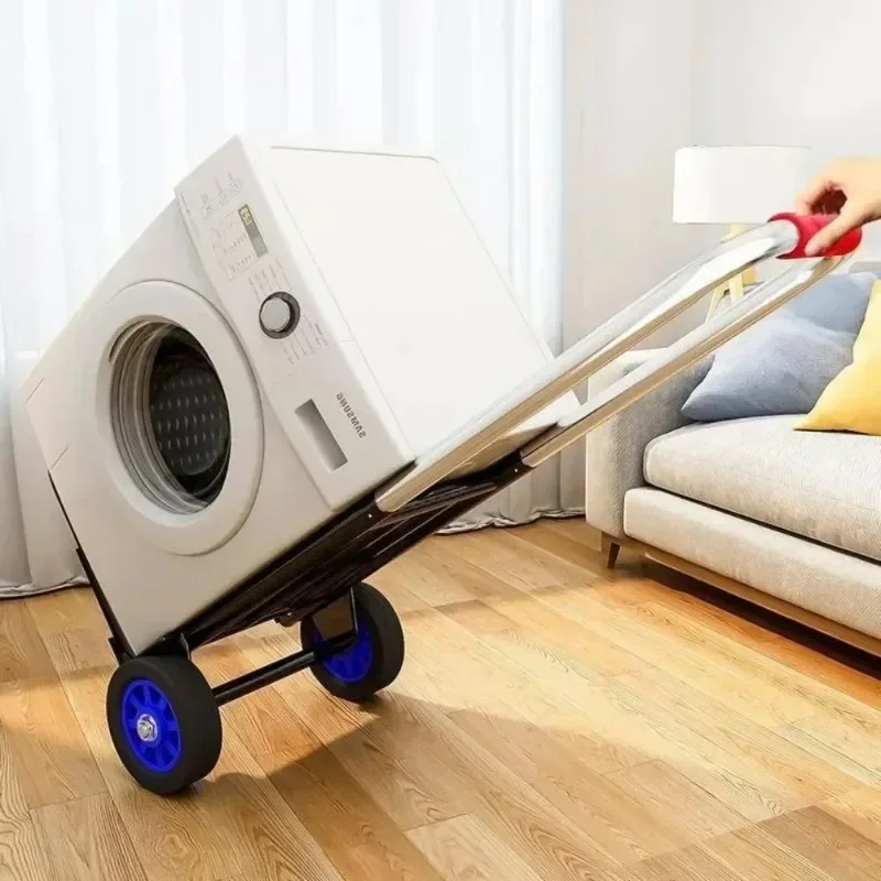 Folding Handcart Portable Adjustable Handle Truck Climbing Stairs Shopping Home Transportation Luggage Trailer