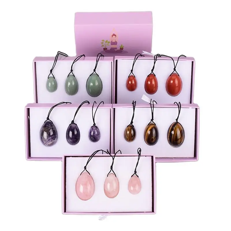 

Drill Yoni Egg 3 Pcs /Set Natural Massage Crystal Rose Quartz Ball Kegel Exercise Tool Pelvic Floor Muscle Vaginal Massager