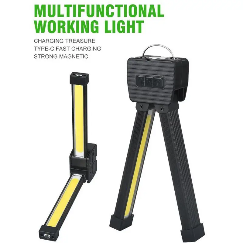 Gym Lamp for Posing 7th Gear Dimming Portable Magnet LED Flashlight Hanging Hook Handheld USB Rechargeable Worklight led flashlight led work light work light