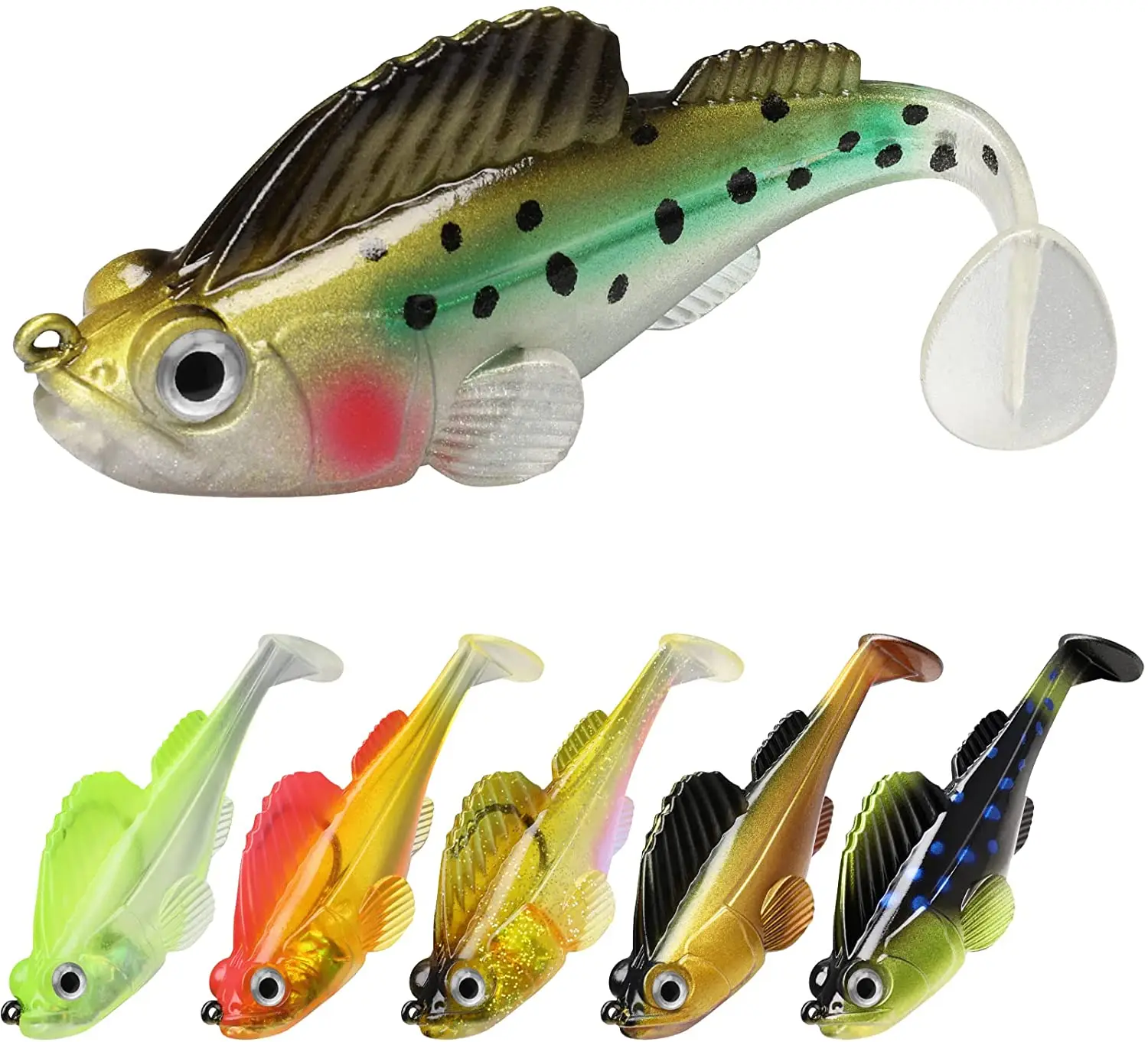 Soft Fishing Lures Grub Crappie Walleye Fishing Jigs Lure Weedless Paddle  Tail Swimbait for Bass Bass Fishing Lure - AliExpress