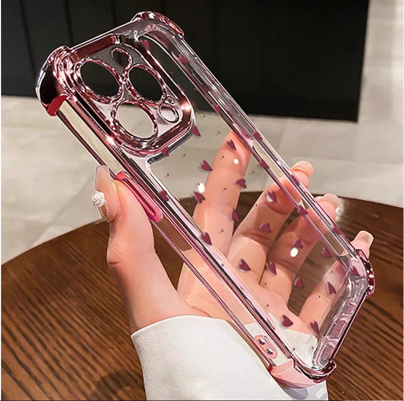 Plating Little Love Heart Phone Case Cover
