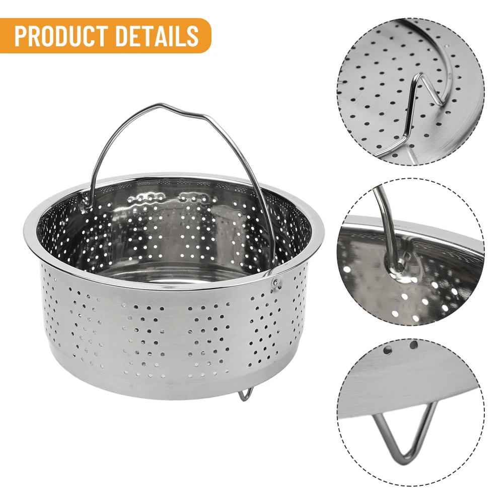 

1pcs Steamer Pot Pressure Cooker Steam Basket For Veggies Eggs Dumplings 304 Stainless Steel Material Durable Easily Cleaned