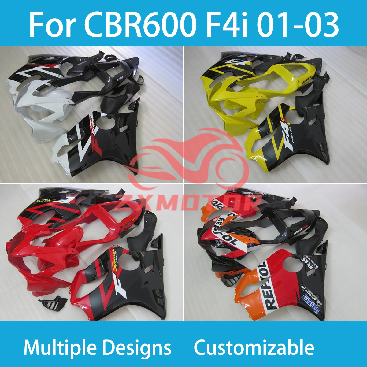 

CBR600 F4i 2001 2002 2003 крутые Обтекатели для Honda CBR600 F4i 01 02 03 комплект частей для кузова мотоцикла комплект обтекателей
