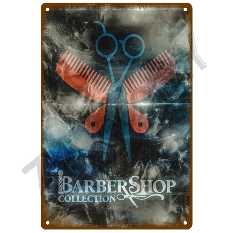 Vintage BARBER SHOP Metallschild Poster Cafe Bar Pub Blechschild Plakette Retro Haarschnitt und Rasur Bart Eisenplatten Druck Home Decor – Detail 15