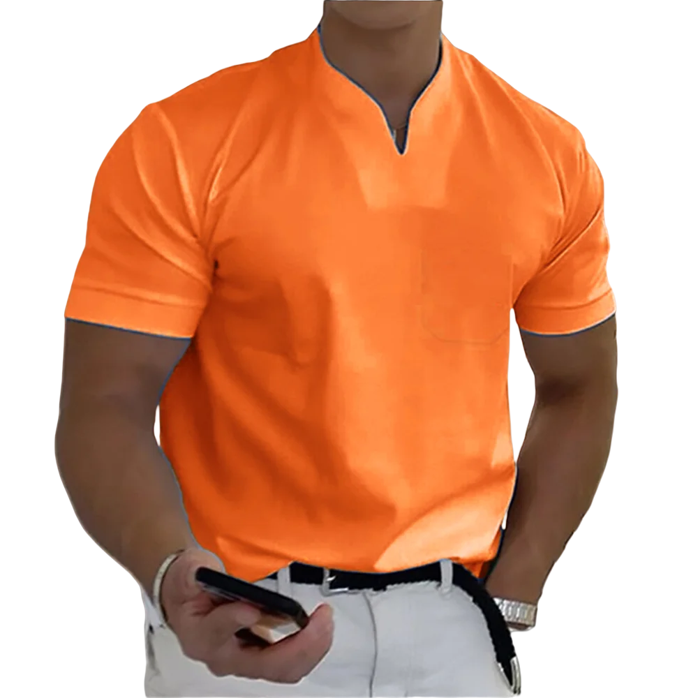 جديد 2024 موضة تي شيرت رجالي بلون القطن قصير الأكم...